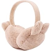 Peecabe Winter Kids Earmuffs Warm Girl Ear Muffs For Toddler Kid Children Earmuff with Cat Ears Girls Ear Warmer (Khaki Bunny)