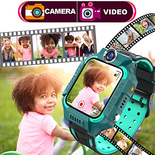 Kids-Smart-Watch-for-Boys-Girls-IP67-Waterproof-Smart-Watch-Phone-with-Music-Player-Video-Calls-Recorder-Camera-Gizmos-Games-Alarm-1224-Hr-Kids-Toddler-Smartwatch-Birthday-Gifts-Green