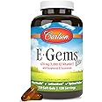 Carlson - E-Gems Elite, 1000 IU Vitamin E with Tocopherols & Tocotrienols, Heart Health & Optimal Wellness, Antioxidant, 120 soft gels