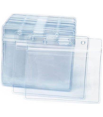 clear plastic id card sleeves Amazon.com : KEYLION 100 Pack ID Card Name Badge Holder, Heavy Duty Clear  Transparent Plastic PVC Vertical Sleeve Pouch with Waterproof Type  Resealable Zip : Office Products main image 0