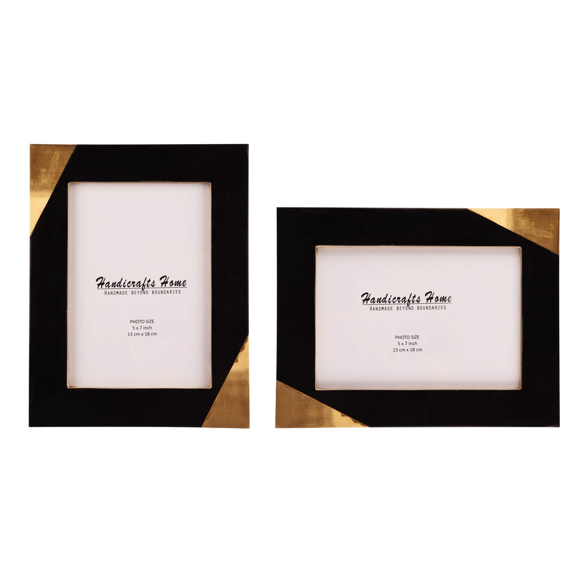 Handicrafts Home Handmade Photo Frame 5x7 Pack of 2, Farmhouse Home Decor Picture Frame for Wall Hanging, Desk Decor, Vintage Boho Frame for Living Room, Family Photo Frame, Wedding Gift - Mirage