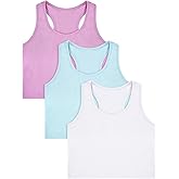 Bencailor 3 Pcs Girls Dance Tank Top Racerback Crop Tank Top Sleeveless Girls Tops Vests for Children
