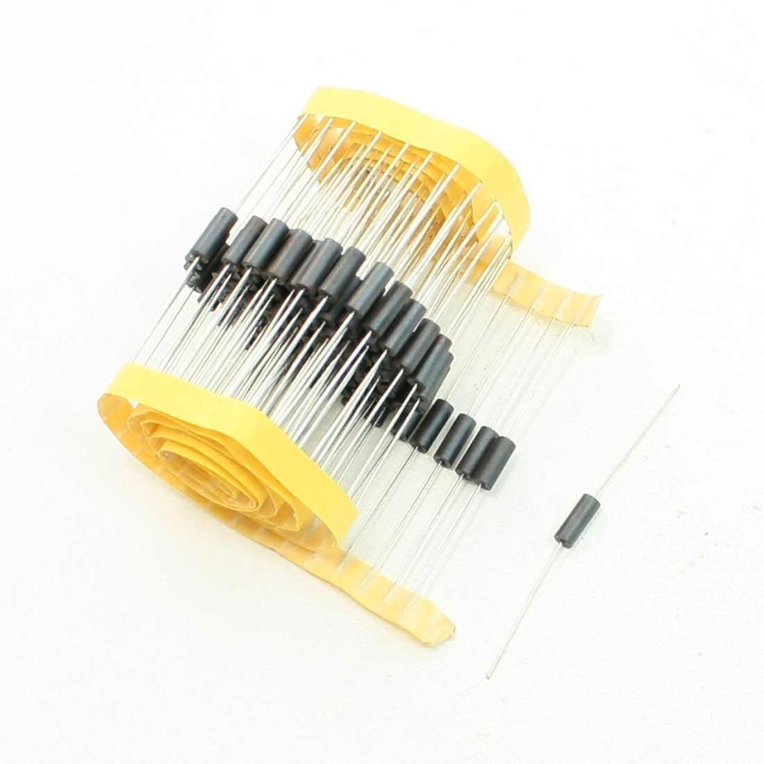 sourcing map 100 Pcs Axial Lead Cylinder Body Ferrite Beads Leads Black