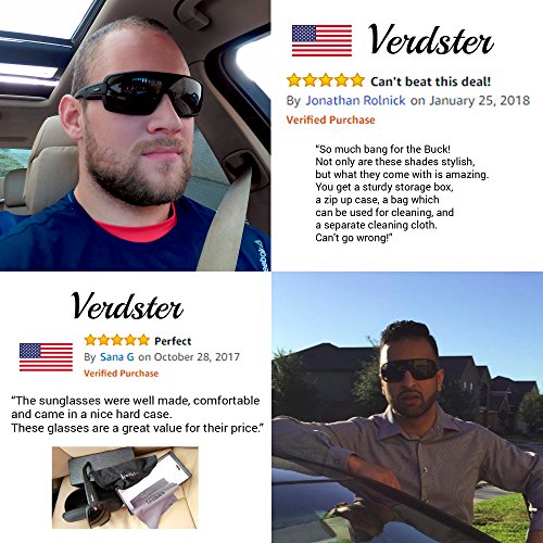 Verdster Casual Trendy Sunglasses For Men And Women, Accessories Case, Black Terminator Shades - Thumbnail 4