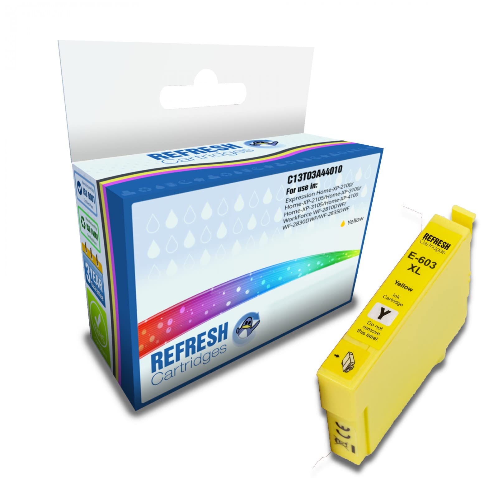 Refresh Cartridges Remanufactured Ink Cartridge Replacement for Epson 603XL High Capacity Yellow (C13T03A44010)
