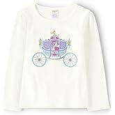 Gymboree Girls and Toddler Fall and Holiday Embroidered Graphic Long Sleeve T-Shirts