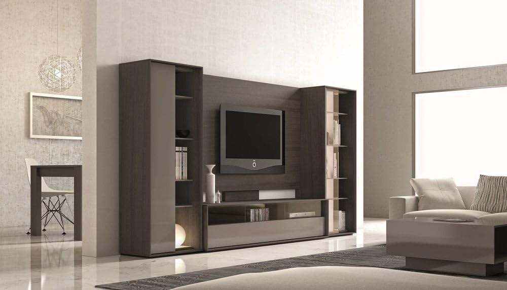 J&M Composition 220 Brown & Grey Entertainment Wall Unit