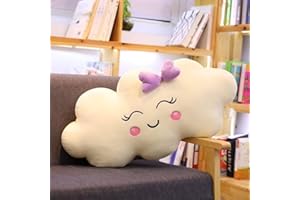 EOIEOV Cloud Shaped Throw Pillows Lovely Decor Pillow Cute Aesthetic Soft Waist Rest Cushion for Bedroom Car Chair Home Decoration,Purple-19.6"