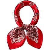 ANDANTINO 100% Real Mulberry Silk Scarf -21'' x 21''- Lightweight Neckerchief –Women Men Small Square Digital Printed Scarves