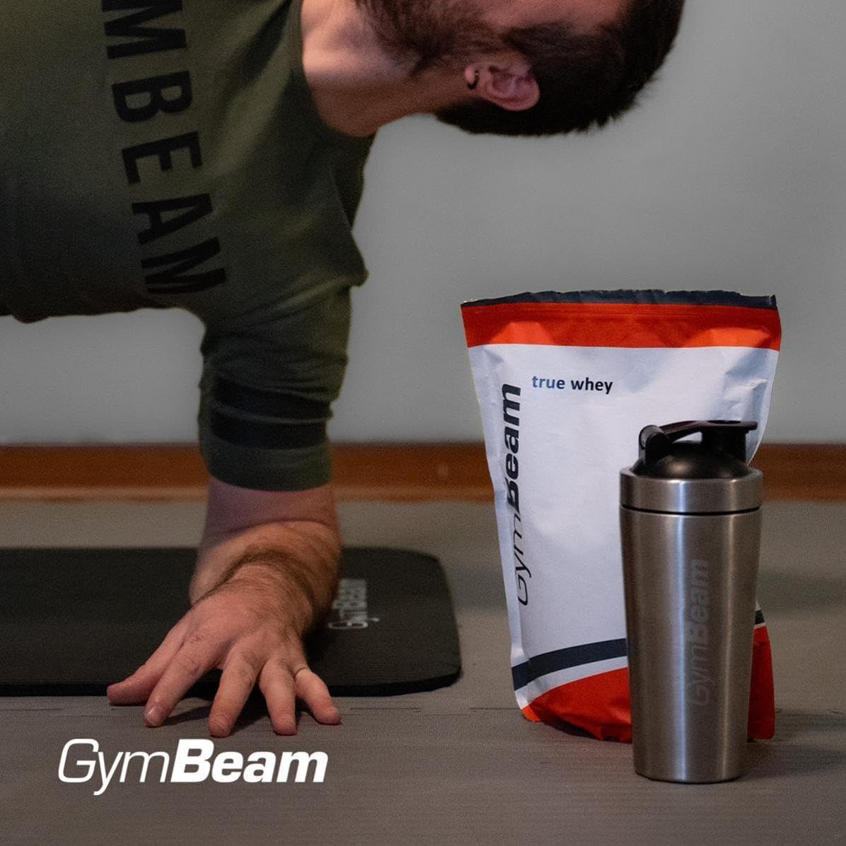 True Whey Protein Pulver (WPC Eiweißpulver) – schonend filtriert, bis zu 23 g Eiweiß für den Muskelaufbau, hohe biologische Wertigkeit, Aminosäuren – GymBeam (1000 g, Schokolade Haselnuss) 5