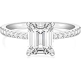 TIGRADE 3CT Engagement Ring for Women Emerald Cut Cubic Zirconia Wedding Band CZ Promise Wedding Ring Size 4-11