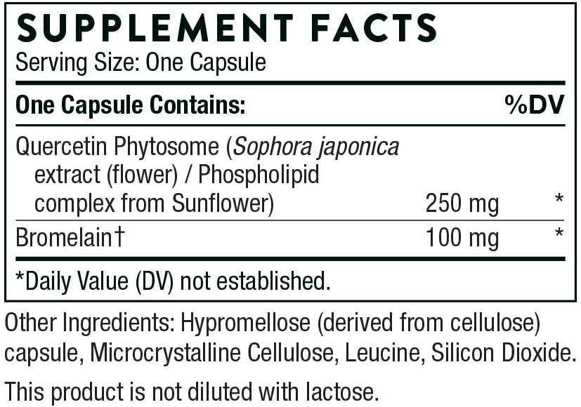 Thorne Quercetin Complex - Quercetin Phytosome Supplement with Bromelain - 60 Capsules, Red, 60 count (Pack of 1) - Image 3