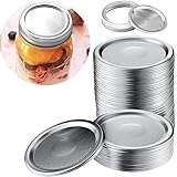 24 Wide mouth Canning Lids, Lids for Mason Jar Canning Lids ,Split-Type Lids Leak Proof and Secure Canning Jar Caps (Silver)