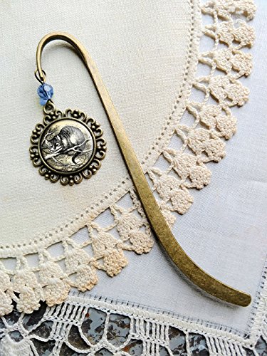 Cheshire Cat brass book hook bookmark