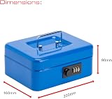 Burg-Wächter Sterling CB02CBL 8in Combination Lock Cash Box Blue view 4