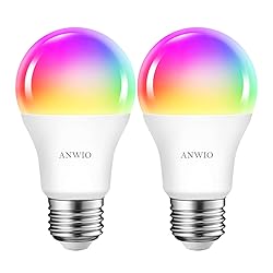 ANWIO 2-Pack Smart Light Bulbs 8.5W