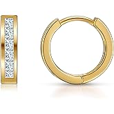 Gacimy Gold Huggie Earrings for Women 14K Gold Plated, 1/2 Inch Small Hoop Earrings for Women with Cubic Zirconia