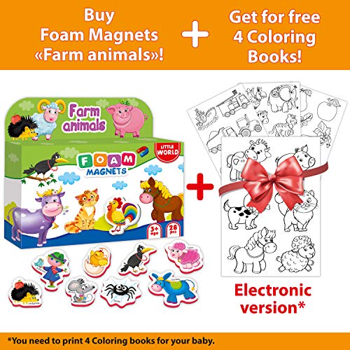 4 Fridge+Magnets+Toddlers+FARM+Animals