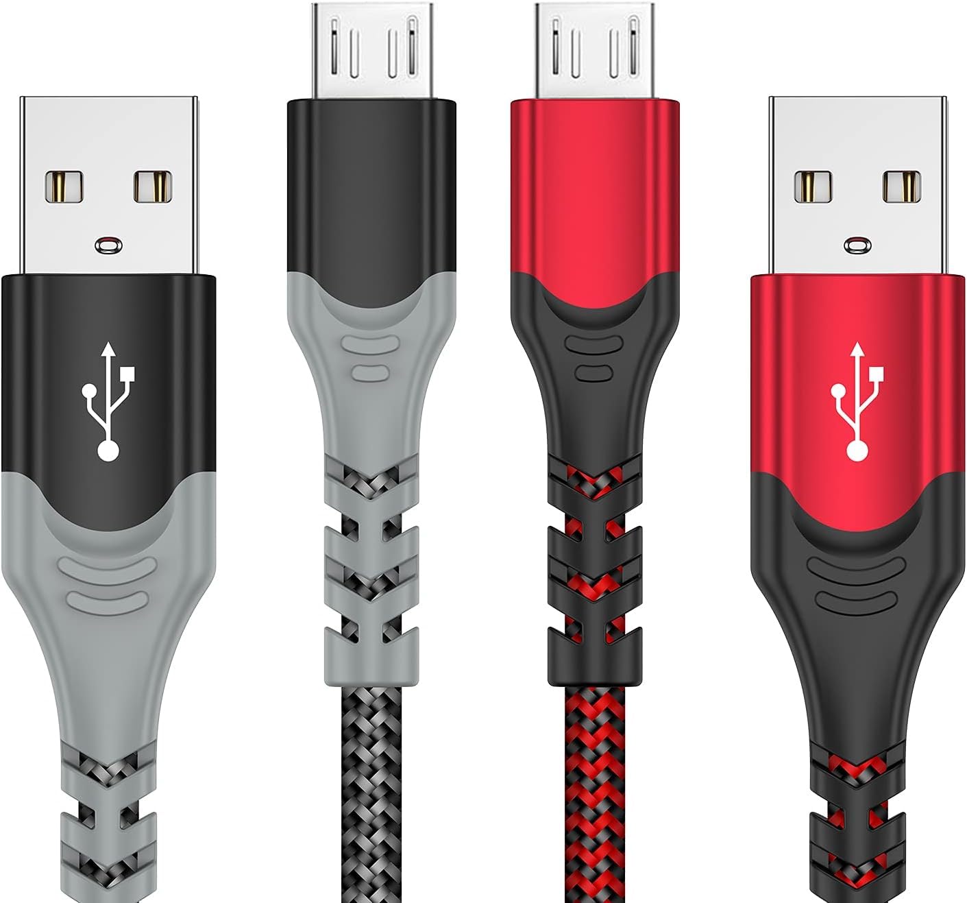 Photo 1 of KOOWOD PS4 Controller Charger Charging Cable – 2 Pack 10FT Nylon Braided Micro USB 2.0 High Speed Data Sync Cord for PlayStation DualShock 4, Xbox One S/X Controller, Android Phones