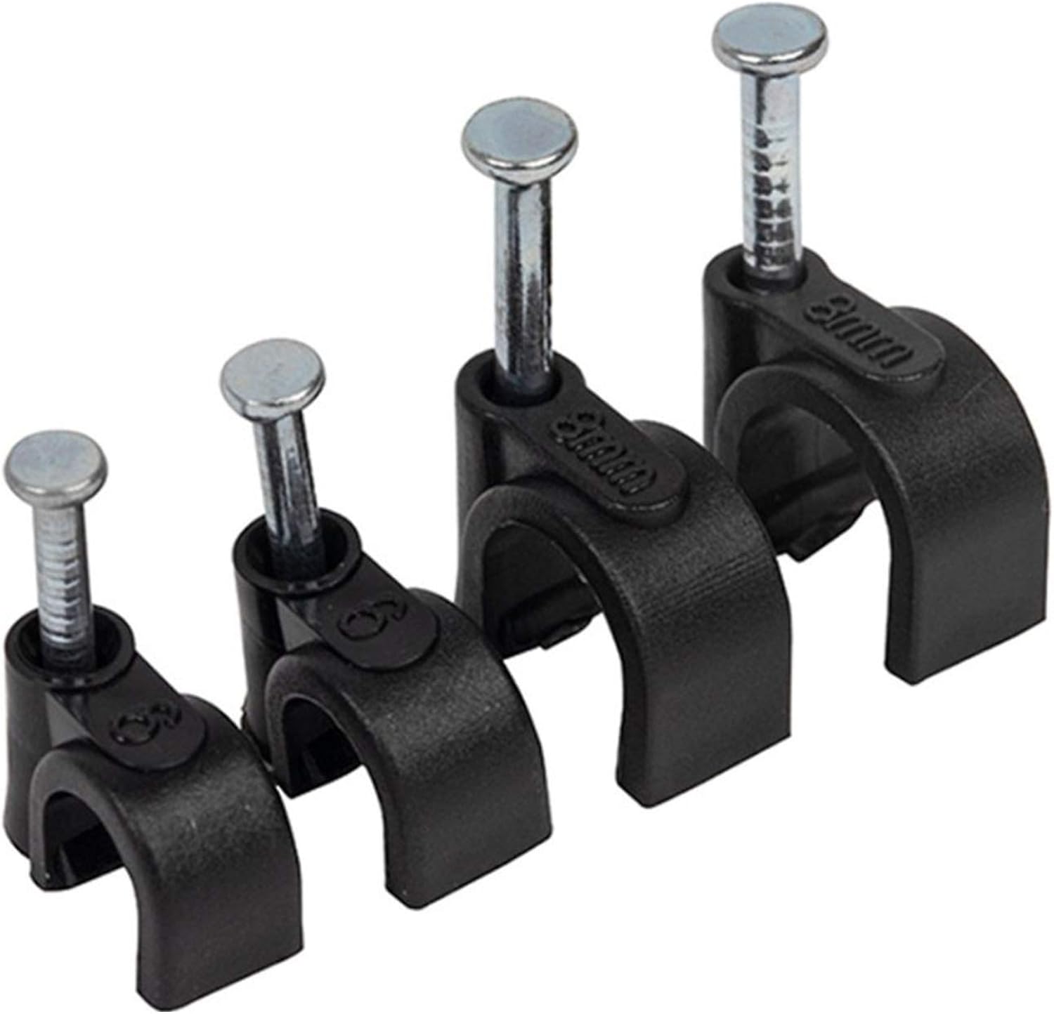 Pack of 400 Nailin Cable Clips Circle Cable Clips with Steel Nail 6 mm