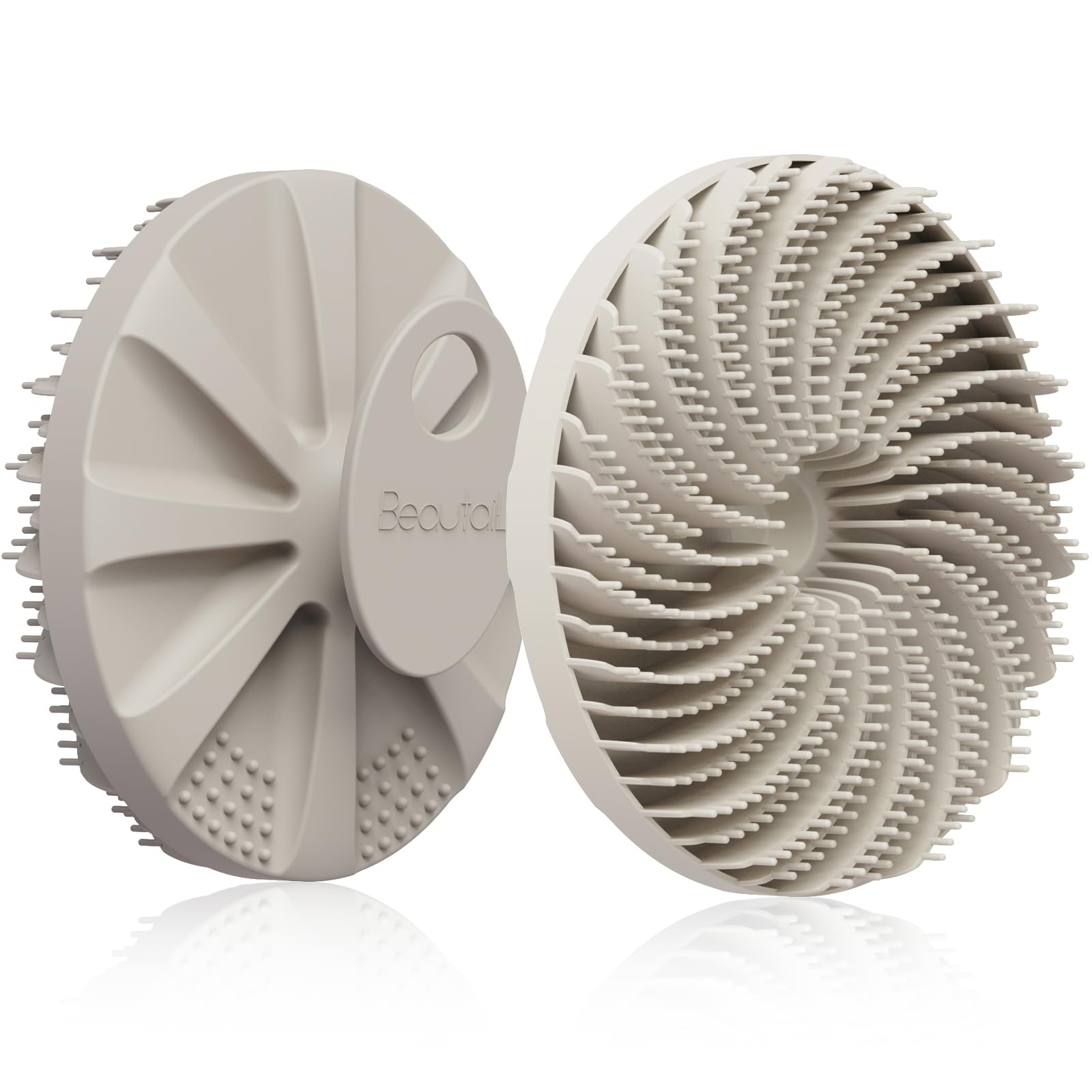 Silicone Body Scrubber, BEAUTAIL Gentle Exfoliating Shower Bath Scrubber for Men Women Sensitive Skin, Innovative Bristles Design Loofah for Lather Well, Ergonomic No-Slip Handle Brush (Starlight)