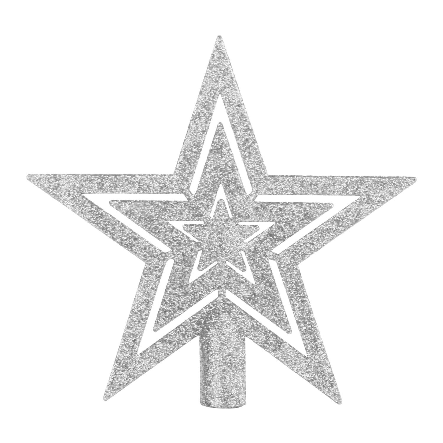 SULOLI Glitter Star Christmas Tree Topper Decoration Shatterproof Star Treetop for Christmas Tree Ornament(Silver)