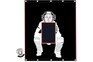 Supvision 6X8 Ft Baseball Backstop with Strike Zone Vinyl Baseball Batting Cage Backstop with Catcher Image Baseball Softball
