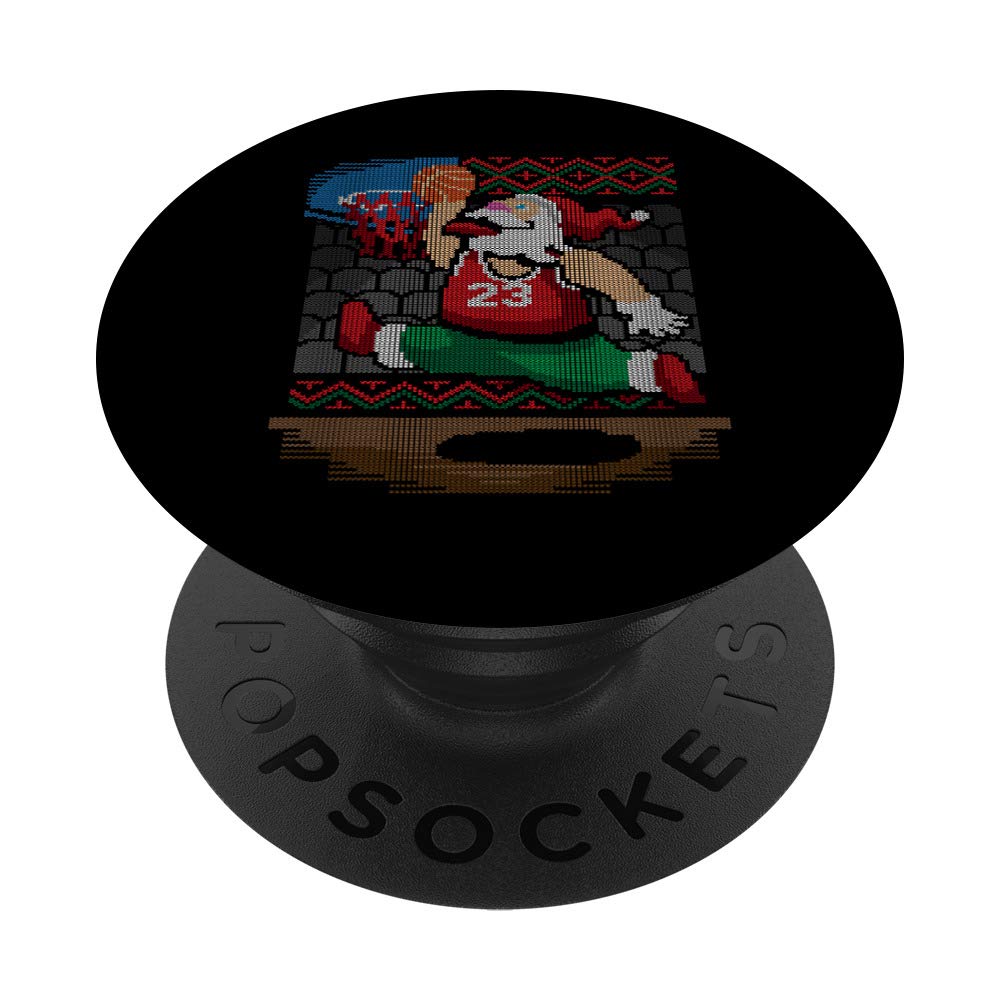 Jingle Baller Santa Claus Basketball Ugly Christmas Sweater PopSockets Swappable PopGrip