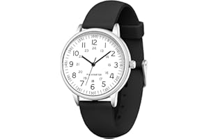 IBSO Women Watch for Nurse Easy to Read Dial Wristwatches Silicone Band Watches Second Hand and 24 Hour Nurse Watches