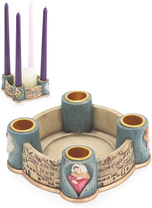 Nativity Advent Candle Holder I Believe That Christmas Amazon.co.uk
