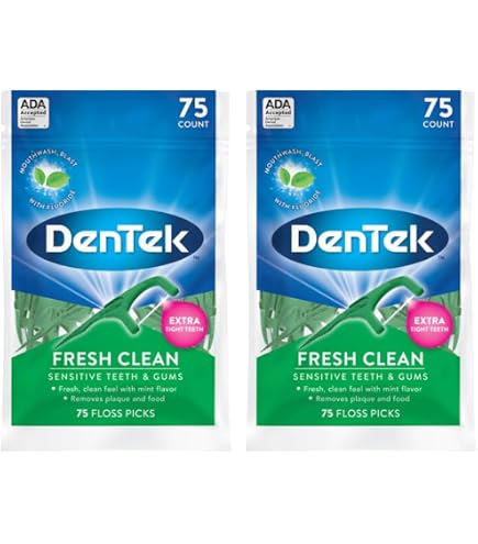 Lot De 30 Bâtonnets Fil Dentaire Dentek Comfort Clean - Soie Avec Porte-clé - Neuf