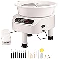 VEVOR 11 inch Pottery Wheel for Adults, 450W Forming Machine with Direct Drive Motor and LCD Touch Screen, 50-300RPM Speed Adjustable Foot Pedal Detachable Basin, for Art Craft Work Home DIY, White