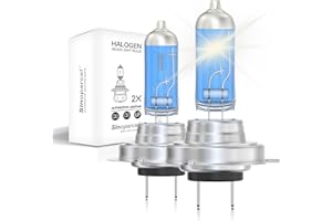 Sinoparcel H7 Halogen High or Low Beam Headlight, Fog Light Bulb 3800K, 150% More Brightness Replacement for Standard 55W Bulb, Pack of 2