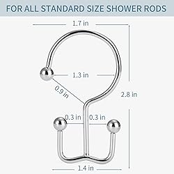 Goowin Shower Curtain Hooks, 12 Pcs Shower Curtain