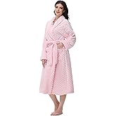 Yurhap Premium Robes for Women - Super Soft Cozy Fleece Womens Robe Plush Long Bathrobe