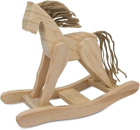 unfinished wooden rocking horse
