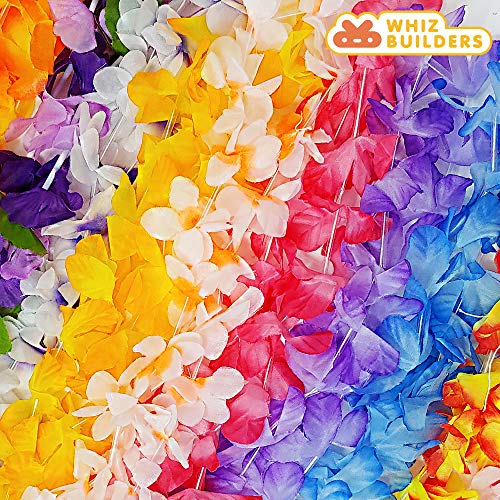 Hawaiian Leis Bulk Luau Moana Party Supplies Favors - 30pcs Hawaii Flowers Lei Necklace for Summer - Tropical Beach Summer Aloha Birthday Pool Party Decorations - Hawaiin Flower Décor for Adults Kids