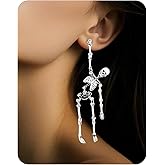 Punk Halloween Earrings for Women,Witch Skull Skeleton Dangle Earrings for Women,Scary Halloween Party Earring for Halloween Accessories