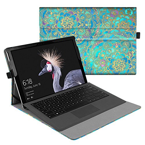 Fintie New Surface Pro 2017/Surface Pro 4 Case, Multi-Angle Viewing Portfolio Business Cover for Microsoft Surface Pro 2017/Pro 4/Pro 3, Compatible with Type Cover Keyboard - Shades of Blue