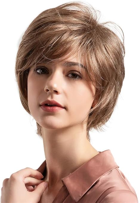 Amazon Com Suppion Natural Fashion Women Light Brown Short Hair