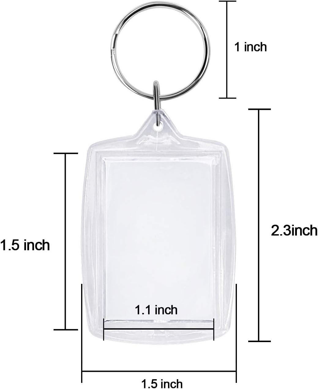 Blank Photo Keyring JUYOO Double Sided Blank Insert Photo Keychain, Acrylic Clear Picture Frame Keyring with Split Ring - Image 3