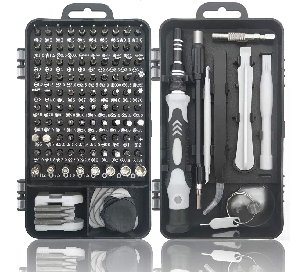 Pardarsey 115-in-1 Electronic Precision Screwdriver Set with Portable Bag Compatible for Computer, Mobile Phone, PC, iPhone, SchoÃÜ, Black