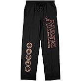 Magic the Gathering Logo and Icons Men's Black Graphic Sleep Pants