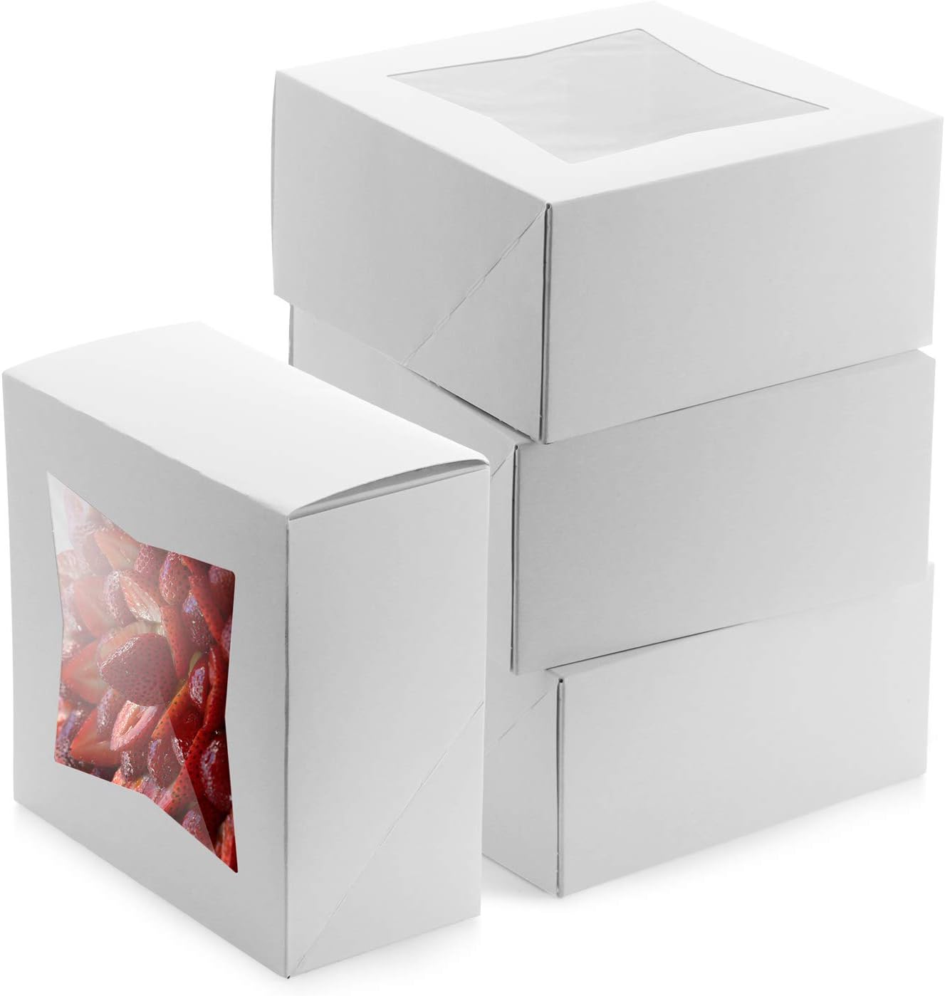 6 x 6 Inch Cake Boxes [50 Pack] Small Bakery Boxes, White