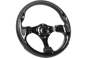 YEHICY Universal EZGO Steering Wheel with Black Aluminum Frame Golf Cart Steering Wheel Fit for Yamaha Club Car DS and Precedent Steering Wheel