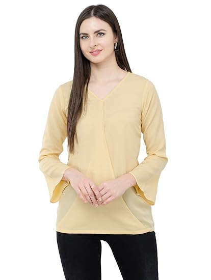 Women's Regular fit Top (SKU000733_M_Beige 38)