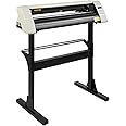 VEVOR Vinyl Cutter Machine, 28 Inch Paper Feed Cutting Plotter Bundle, Adjustable Force & Speed Vinyl Printer, LCD Display Windows Compatible Sign Making kit w/Signmaster, Sturdy Stand, 3Blades, White