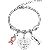 Mwphuy Orange Awareness Bracelet Cancer Awareness Gifts for Women Kidney Cancer Leukemia Multiple Sclerosis Jewelry Inspirational Bracelet Gifts for Friend Sister Christmas Birthday Gift