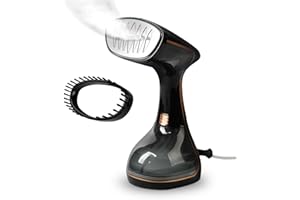 HUBDIC HubiCare Handheld Garment Steamer for Clothes - TurboSteam 1500W, 3 Steam Levels, 320ml Big Capacity, Strong Penetrating Steam, 20s Fast Heat-up, Steam Iron Fabric Wrinkle Remover with Brush