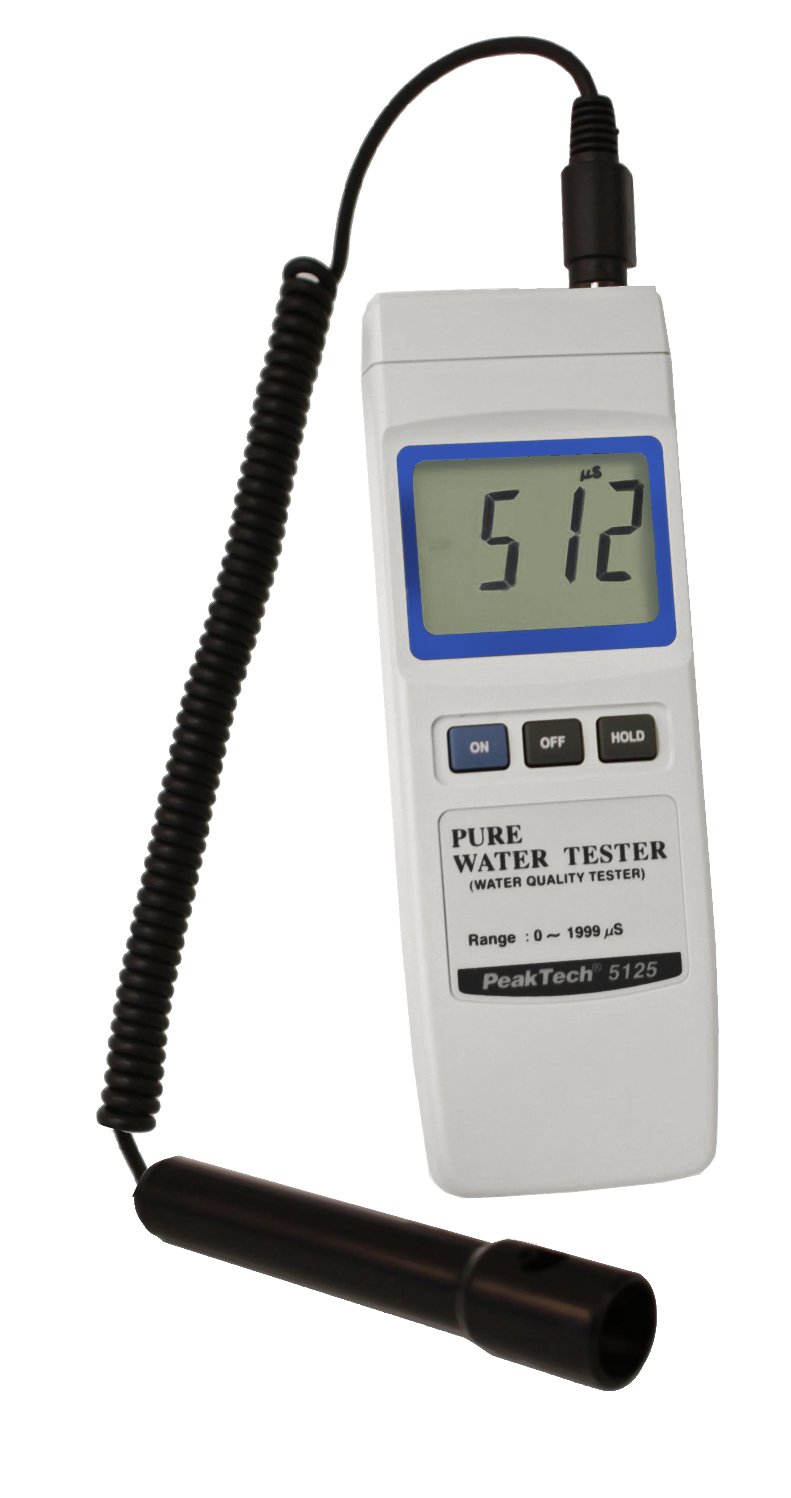 PeakTech 5125 - Conductivity Tester with 21.5 mm LCD Display, from 0 to 2000 µS, Water Systems, Water Conductivity, Water Filter, Tester for Aquarium, Swimming Pool etc. - 270g